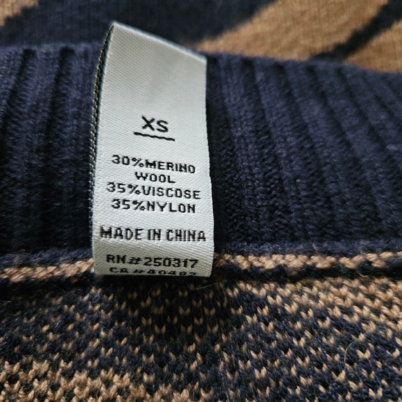 Varley by Anthropologie Calvert Striped Merino Wool Blend Sweater Size XS - Picture 8 of 12